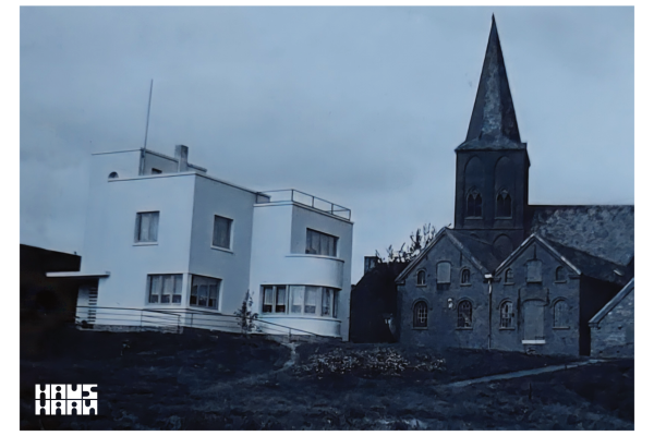 Postkarte "Haus Haan und Nachbarbebauung"© Prof. Dr. Klaus Kuenen, 1991